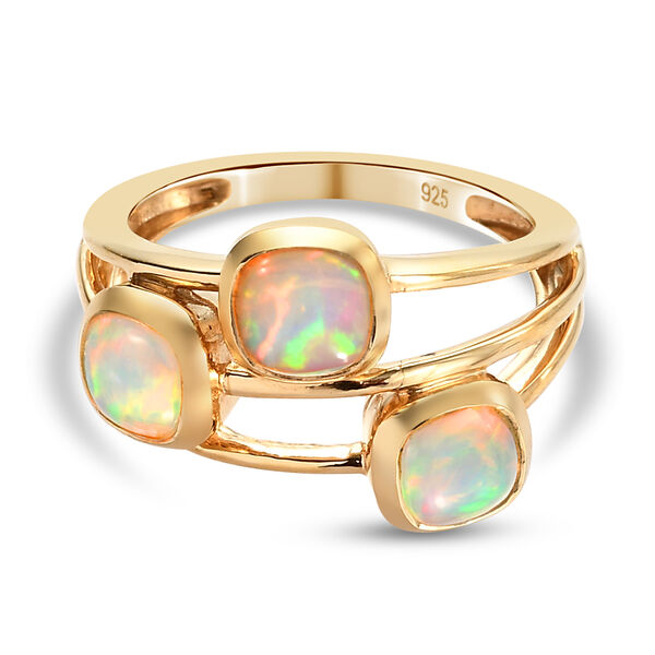 Nat&uuml;rlicher, &auml;thiopischer Opal-Ring, 925 Silber vergoldet 0 c ca. 1,10 ct image number 0