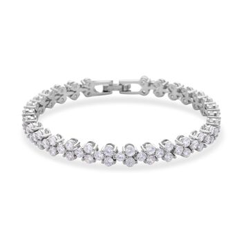 Wei&szlig;es Zirkonia Armband, ca. 19 cm, Messing