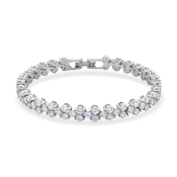 Wei&szlig;es Zirkonia Armband, ca. 19 cm, Messing