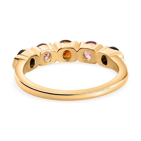 AA Mehrfarbig-Turmalin Ring 925 Silber 750 Gelbgold Vermeil (Gr&ouml;&szlig;e 16.00) ca. 0,89 ct image number 6