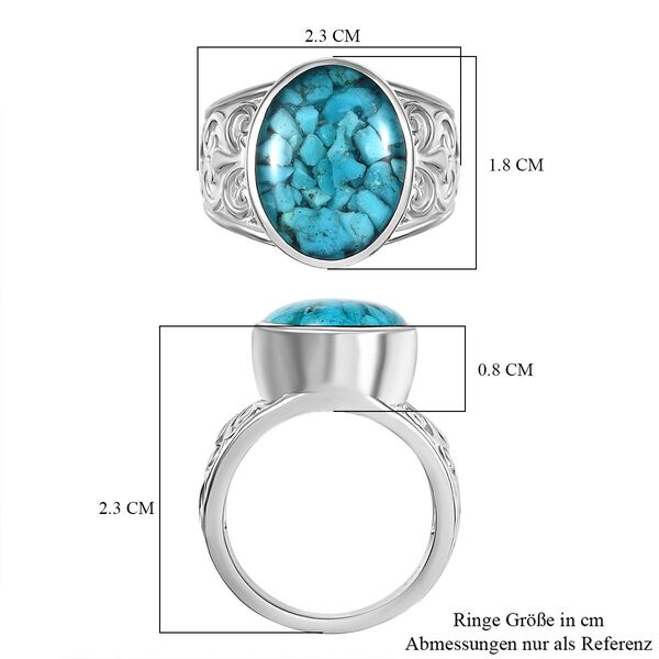 Sleeping Beauty Matrix Türkis Ring 950 Kupfer (Größe 20.00) ca. 7,00 ct image number 7