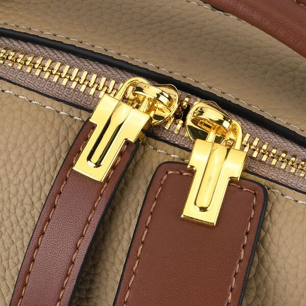 Elegante Leder Crossbody Tasche im Minimal Design 23 x 12 x 16 cm Khaki image number 7