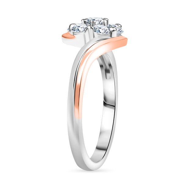 Moissanit Ring, 925 Silber platiniert und rosévergoldet - 0,56 ct. image number 4