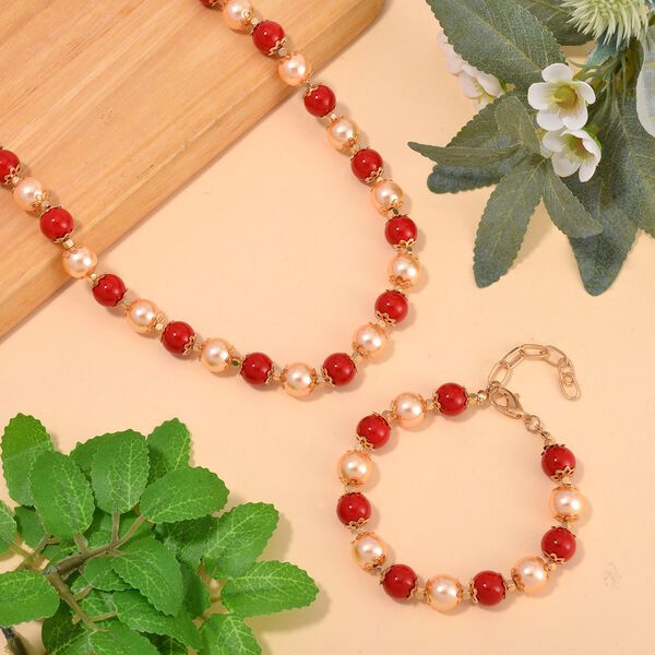 Gr&uuml;ne Muschelkernperle Schmuckset  Legierung vergoldet image number 2