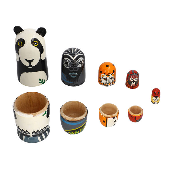 5er-Set Matrioshka, Handbemalten Nistpuppen, Panda image number 6