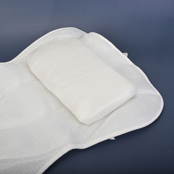 Ganzk&ouml;rper Badewanne rutschfeste Matte mit Kissen, Gr&ouml;&szlig;e 121x48 cm, Wei&szlig; image number 3