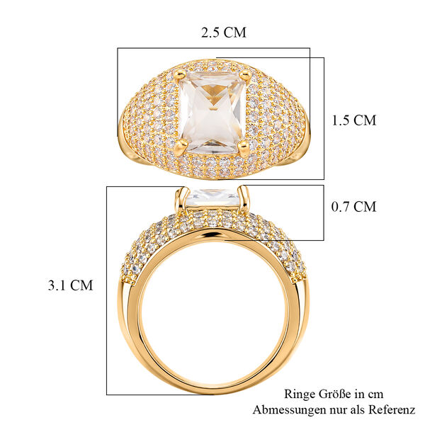 Wei&szlig;er Zirkonia Ring Nickelfreies Messing gelb vergoldet (Gr&ouml;&szlig;e 16.50) image number 5