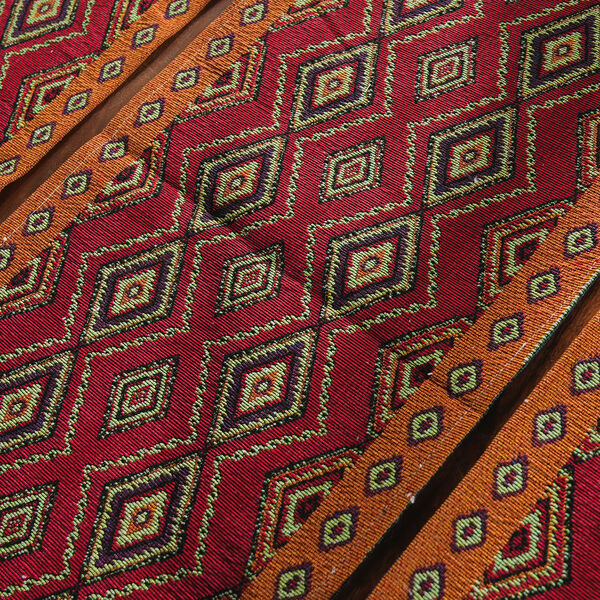 5er Set: Jacquard gewebter Tischläufer und 4 Tischsets, Geometrisch image number 2