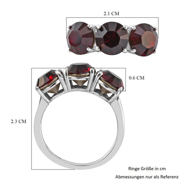 LUSTRO STELLA &Ouml;sterreichischer Granat Kristall Ring 925 Silber Platin-&Uuml;berzug image number 6