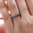 Blauer Diamant Band-Ring, 925 Silber platiniert  ca. 0,50 ct image number 2