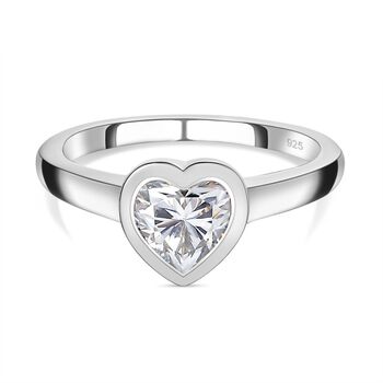 Moissanit Ring 925 Silber platiniert (Gr&ouml;&szlig;e 19.00) ca. 1,30 ct