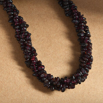 Rote Granat Halskette, 50 cm - 370 ct.