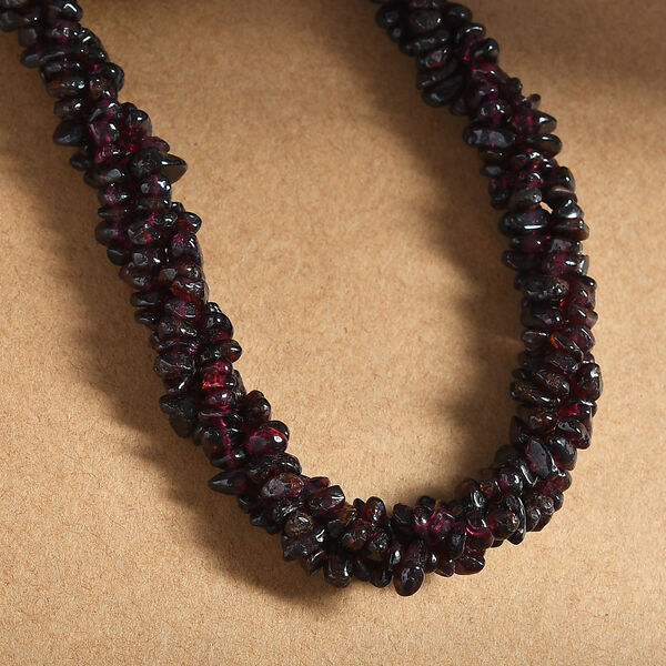 Rote Granat Halskette, 50 cm - 370 ct. image number 1