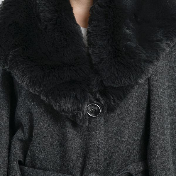 TAMSY Kunstfell Kimono, Einheitsgröße Dunkelgrau image number 4