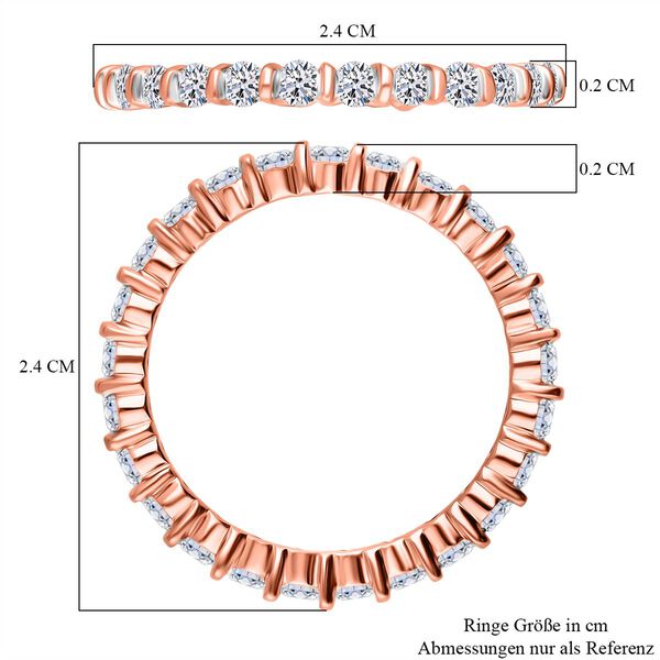 LUXURIANT DIAMOND - Lab Grown Diamant SI-GH Ring 925 Silber 750 Ros&eacute;gold Vermeil (Gr&ouml;&szlig;e 17.00) ca. 1.00 ct image number 5