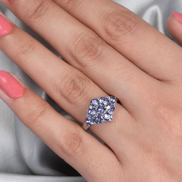 LUSTRO STELLA &Ouml;sterreichischer Tansanit Farbkristall Ring Edelstahl image number 3