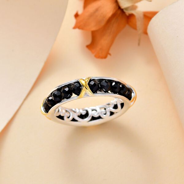 Schwarzer Spinell Ring Messing (Gr&ouml;&szlig;e 16.00) ca. 7,00 ct image number 2