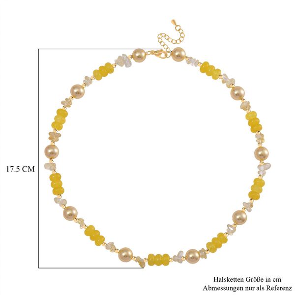 Goldene Muschelkernperle, Gelber Achat Halskette ca. 45 cm+ 5 cm Extender, Std Gelb image number 5