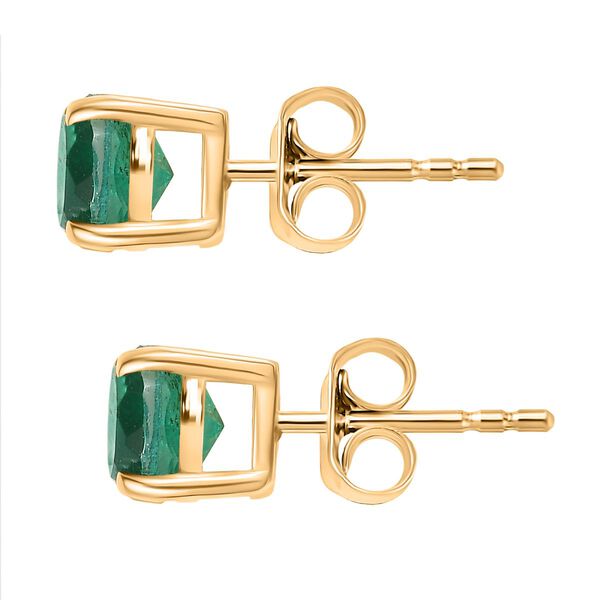 D'Joy Smaragd Triplett Quarz Ohrringe, 925 Silber vergoldet - 2 ct. image number 4