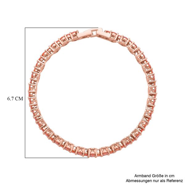 Orangenes Zirkonia Armband, ca. 19 cm, Messing ca. 16,40 ct image number 6