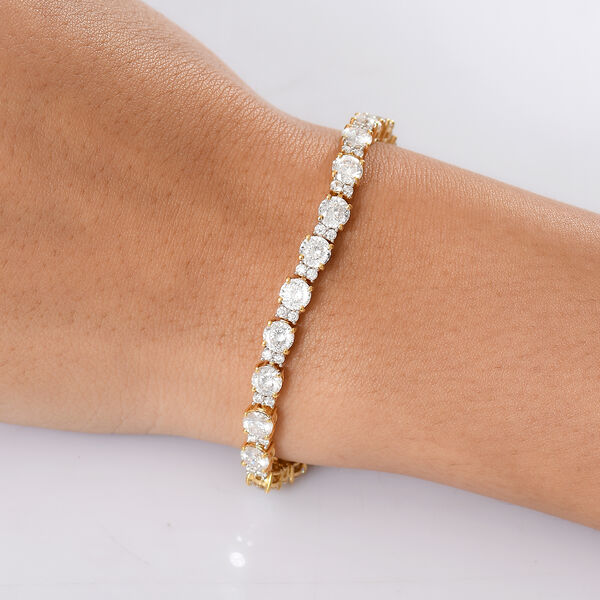 D&rsquo;Joy Moissanit Armband, 925 Silber 750 Gelbgold Vermeil image number 3