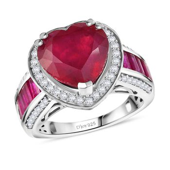 D'Joy AA Afrikanischer Rubin und Moissanit Ring - 10,80 ct.