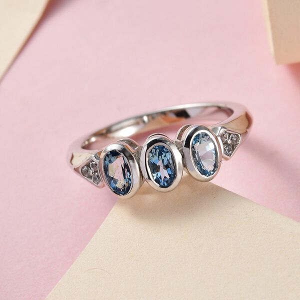 Santamaria Aquamarin und  Zirkon Ring, ca. 0,72 ct image number 2