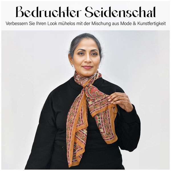 100% Seiden Schal, rot image number 3