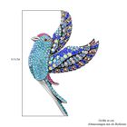 Silberfarbene colibri-Kristallbrosche, Blau image number 3