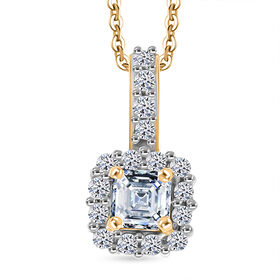 LUXURIANT DIAMOND - Lab Grown Diamant SI-GH Schmuckset ca. 45 cm 925 Silber 750 Gelbgold Vermeil ca. 0.40 ct
