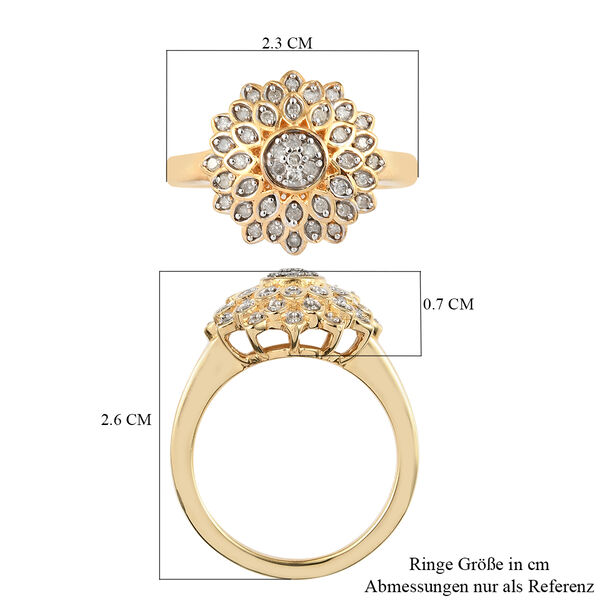 Wei&szlig;er Diamant P Ring 925 Silber Vermeil YG ca. 0,27 ct. image number 7