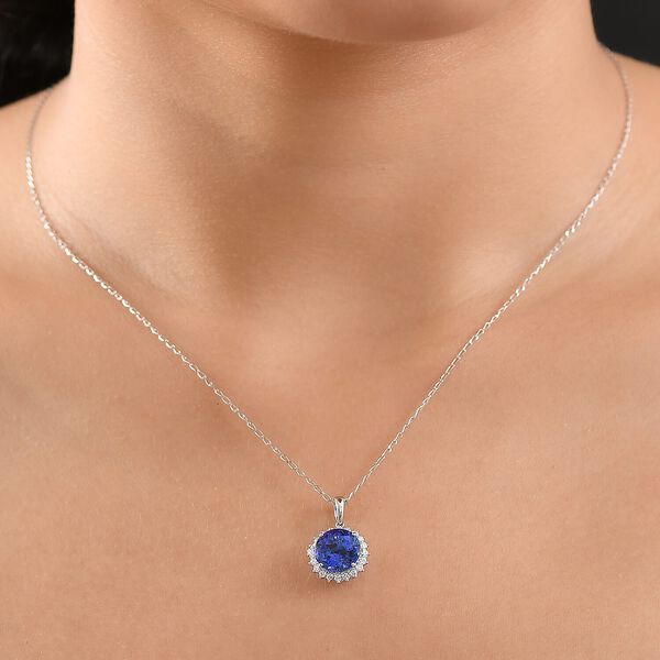 Rhapsody AAAA Tansanit, Weißer Diamant Schmuckset ca. 50 cm 950 Platin ca. 3,30 ct. image number 2