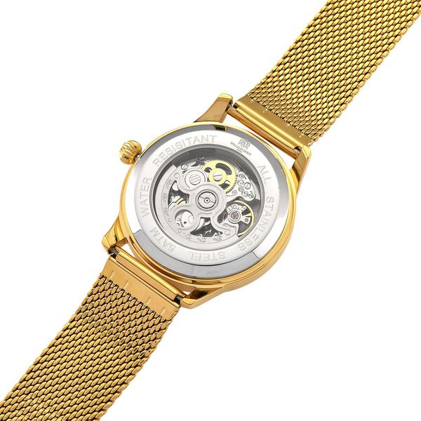WILLIAM HUNT Armbanduhr, 21,59cm, SEIKO Automatik, Saphirglas, 5 ATM, IP-goldfarben image number 8