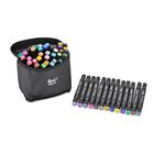 Set mit 120 Dual-Markern und Aufbewahrungstasche, Größe 21x17x16 cm, Schwarz