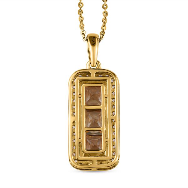 AAA Turkizit und weißer Zirkon-Anhänger mit Kette, 50 cm - 2,93 ct. image number 5