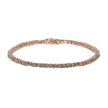 Nat&uuml;rlicher Champagner Diamant zertifiziert I2-I3 Armband 19 cm 375 Ros&eacute;gold ca. 5,00 ct