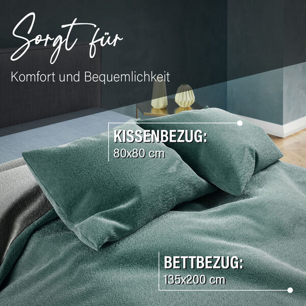 Leonardo Vicenti - Supersoft-Bettw&auml;sche- 2tlg. Set, oliv-gr&uuml;n image number 3