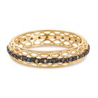 D'Joy Mehrfarbig Diamant Ring 925 Silber 750 Gelbgold Vermeil (Größe 19.00) ca. 0.15 ct