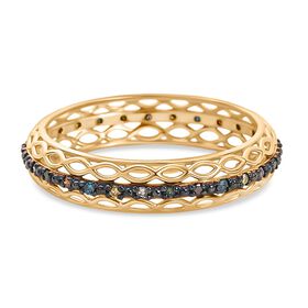 D'Joy Mehrfarbig Diamant Ring 925 Silber 750 Gelbgold Vermeil (Größe 19.00) ca. 0.15 ct