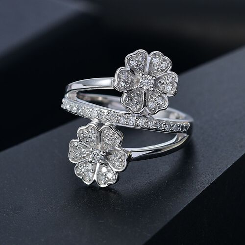 Lab Grown Diamant SI Ring 925 Silber rhodiniert (Größe 21.00) ca. 0,50 ct image number 1