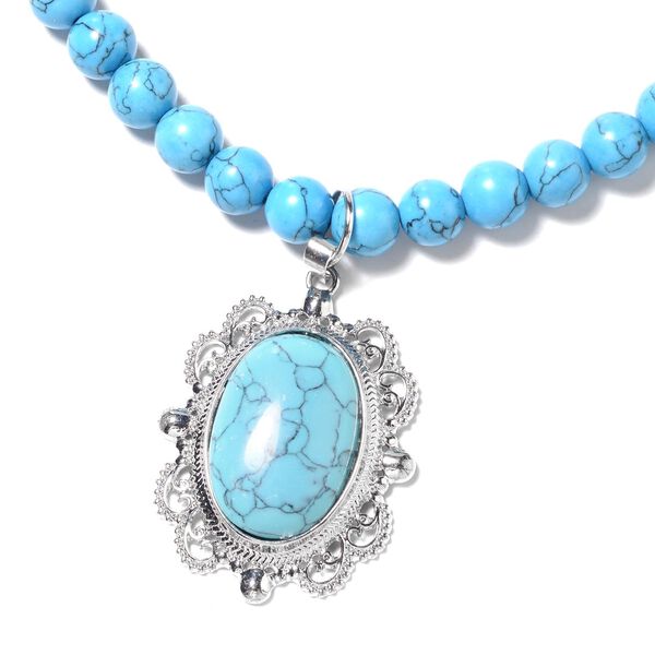 Blaue Howlit Halskette, ca. 50 cm, ca. 50.00 ct image number 1