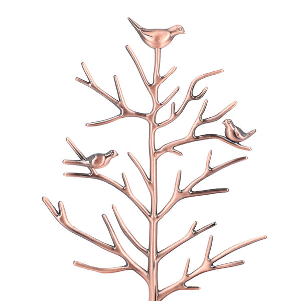 Antiker Vogel Baum Schmuckständer, Größe 15x30 cm, Bronze image number 1