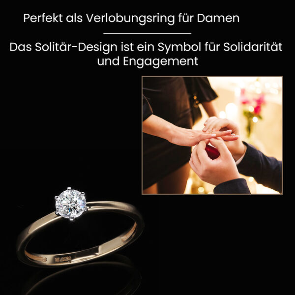 LUXORO IGI zertifizierter VS-GH Labor Diamant Ring in 585 Gelbgold - 0,50 ct. image number 6