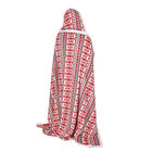 Hoodie-Decke mit Sherpa-Futter, volkstümliches Muster, Größe 150x200 cm, Rot image number 2