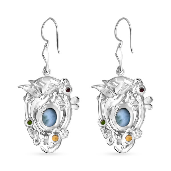 D'Joy Royal Bali Larimar, Citrin, Rhodolith Granat und Chromdiopsid Ohrringe - 9,76 ct. image number 4