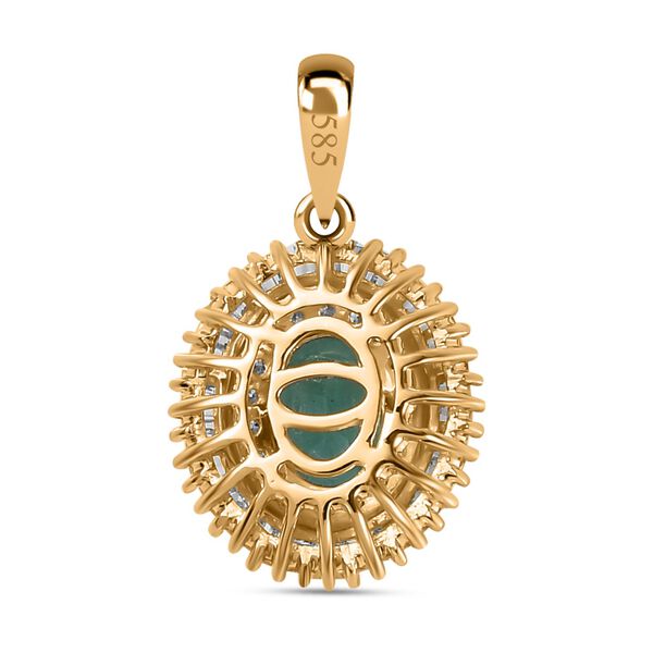 AAA Smaragd und Diamant Anh&auml;nger in 585 Gold - 1,09 ct. image number 7