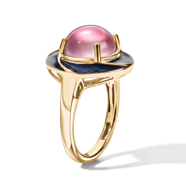 D'Joy Flamingo Mondstein Ring 925 Silber 750 Gelbgold vermeil (Gr&ouml;&szlig;e 18.00) ca. 3,67 ct image number 3