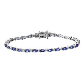 AAA Tansanit und Zirkon Eternity 20cm Armband - 8,29 ct.