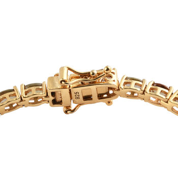 Nat&uuml;rlicher Jenipapo Andalusit Armband, ca. 19 cm 925 Silber vergoldet ca. 9,00 ct