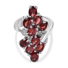 Roter Granat Ring Edelstahl (Größe 17.00) ca. 6,61 ct